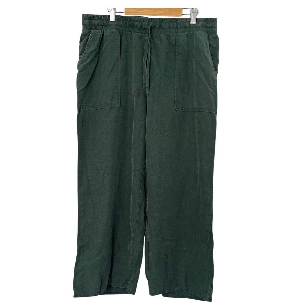 Threads 4 Thought Hannah Pants Seagrass Green XL Linen Blend Cropped Wide Leg